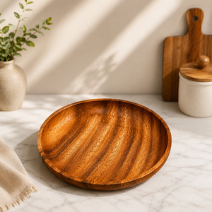 Tazón de Madera Artesanal Premium para Servir – Tazón Rústico de Madera de Coco para Cocina, Comedor y Decoración del Hogar, Plato de Madera Hecho a Mano - Product Image 3