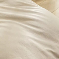 Parure de lit en lin naturel adouci 5 pièces : 1 housse de couette, 1 drap plat, 1 drap-housse, 2 taies d'oreiller – Idéale pour la maison et l'hôpital, ultra douce