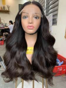 Extensions de cheveux Remy vierges non traités, cuticules alignées, 36 pouces, trame simple, style vagues océaniques ondulées, Vnhl Vietnam - Product Image 3