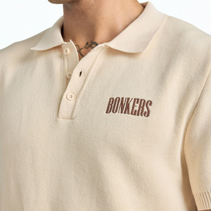 Fabricante de Ropa Personalizada, Elegantes Camisetas Polo de Manga Corta para Hombre, Cuello Camisero, Camiseta Polo de Punto Beige para Hombre - Product Image 4