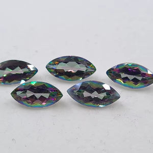 พลอยมิสติกโทแพซทรงมาร์คีสขนาด 6x3 มม. จำนวน 20 เม็ด แบบเจียระไน สำหรับทำเครื่องประดับจากพลอยธรรมชาติ - Product Image 1