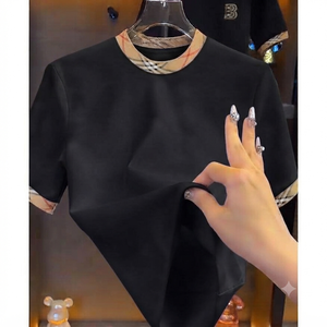 เสื้อยืดผู้ชายแบบขายส่งสั่งทำได้ตามต้องการ เสื้อยืดเปล่าพื้นฐาน ผ้าโพลีเอสเตอร์ผสมคอตตอน เสื้อยืดแขนสั้นผู้ชายแฟชั่น - Product Image 1