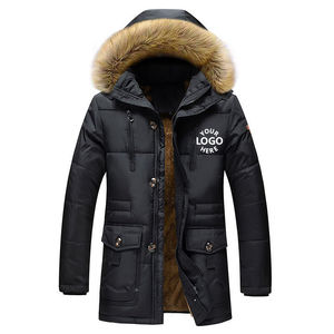 Global Industry <b>Men</b> <b>Long</b> Hooded Puffer Jacket Olive Green Fur Trim Windproof Casual Winter <b>Coat</b> Thick Polyester Wadding Plus - Product Image 2