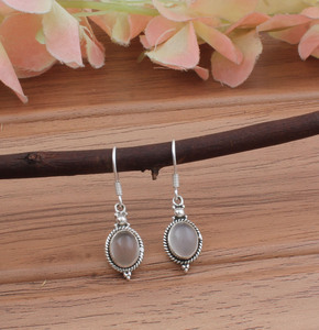 Pendientes de Piedra Lunar Blanca Natural, Plata de Ley 925, Pendientes Geométricos Largos, Piedra de Nacimiento de Junio, Joyería de Lujo para Bodas y Fiestas - Product Image 2