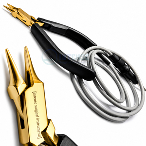 Pince à bijoux à bout court pour micro-chaînes, en acier inoxydable, outil de fabrication de bijoux permanents, vente en gros - Product Image 2