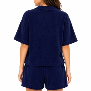 Women Two Piece Set <b>Short</b> Sleeve Polo Shirt And <b>Shorts</b> Summer Casual Lounge Wear Soft Comfortable & Premium Comfort Fabric - Product Image 2