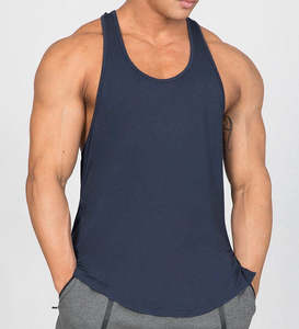 Camiseta sin mangas de algodón para hombre con logo personalizado, estilo holgado, para fitness, culturismo y gimnasio. - Product Image 2