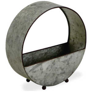 Macetas de Metal Galvanizado Rústicas Personalizadas, Maceteros Redondos de Metal para Jardín, Maceteros Vintage de Hierro para Decoración del Hogar, Proveedor de Fábrica - Product Image 1