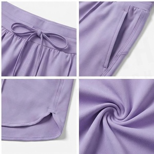 Shorts de yoga taille haute à cordon de serrage North Approach, couleur unie, séchage rapide, en Spandex et Polyester, pour femme - Product Image 4
