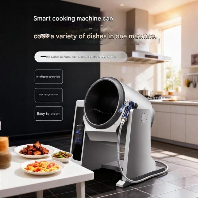 Automatic Cooking Robot With Built in Recipe Storage and Touch Screen Control