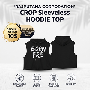 <b>Men's</b> Sleeveless Hooded <b>Crop</b> <b>Top</b> Casual 100% Cotton Baggy Loose Fit Cropped <b>Top</b> Casual Sweatshirt Winter Wear Sweat <b>Crop</b> <b>Top</b> - Product Image 1
