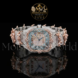 Montre à quartz pour femme en acier inoxydable incrustée de diamants, boîtier rectangulaire, cristal saphir, cadran analogique, fermoir déployant, style luxueux - Product Image 4