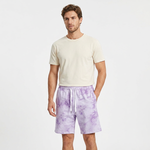 Shorts Morados Tie Dye para Hombre, Cintura Elástica, Casuales, Transpirables, Traje de Baño Corto, Tejido de Poliéster - Product Image 2
