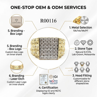 Bague massive pour homme en or jaune 18 carats avec diamants naturels taille brillant, 30 pièces, certifiée IGI, sertissage pavé, alliance de mariage, cadeau de fiançailles pour lui