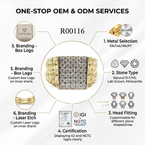 18K Yellow Gold Natural Diamond Men Chunky Ring Rectangle <b>Cluster</b> Pave Setting Wedding Band Engagement Gift for Him Fine Jewelry - Product Image 5