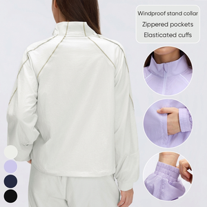 Chaqueta cortavientos impermeable para mujer, ropa de exterior, chaqueta de nailon para la lluvia. - Product Image 5