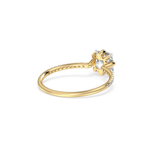 Anillo Solitario REYES con Halo Oculto de Moissanita Corte Princesa de 1.06 Quilates, Plata de Ley 925, Certificado GRA, Joyería Fina - Product Image 4