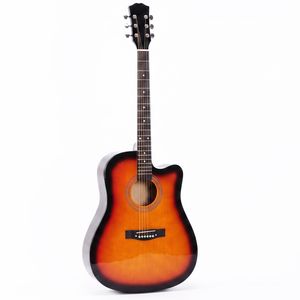 Chitarra Acustica Dreadnought Sunset da 41 Pollici con Capotasto, Accordatore, Chiave, Borsa per il Trasporto - Ideale per Principianti, con Cutaway a Forma di Barile, Plettro e Corde - Product Image 1