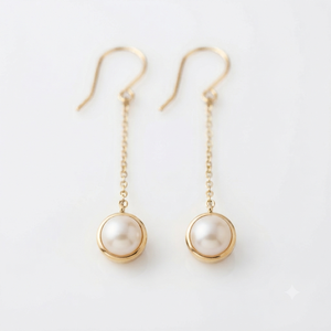 Boucles d'oreilles pendantes en perles blanches des mers du Sud, couleur or, en argent sterling 925 plaqué rhodium, pour femme, cadeau de mariage - Product Image 1
