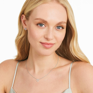 Pendientes de Corazón con Diamantes de Moissanita y Plata 925, Diseño Geométrico Elegante y Moderno, Joyería Fina Minimalista Brillante para Mujer - Product Image 5