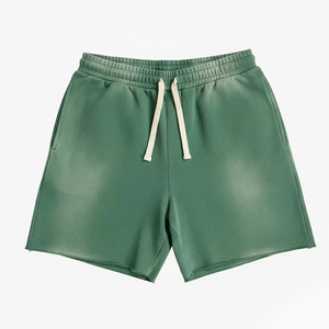 High Quality Vintage Faded <b>Shorts</b> Heavy Weight Cotton Material Custom Logo Color Design Streetwear Comfortable <b>Long</b> Drawstring - Product Image 1