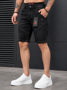 Pantalones Cortos Bermuda de Lona Gris Oscuro para Hombre, Cintura Media, Estilo Casual, 100% Algodón, Ecológicos, de Secado Rápido y Transpirables, Marca Fly Humble - Product Image 2