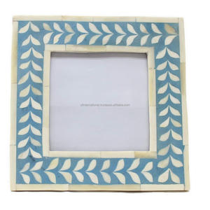 Cadre photo décoratif en incrustation d'os de meilleure qualité pour prix de gros couleur bleu et blanc et taille personnalisée et prix bon marché - Product Image 2