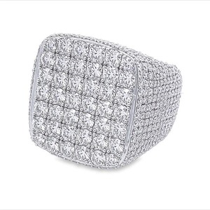 Fine Jewelry Iced Out <b>Silver</b> Plated 925 Sterling <b>Silver</b> GRA Certified VVS Moissanite Diamond <b>Ring</b> Hip Hop Style for <b>Men</b> Women - Product Image 2