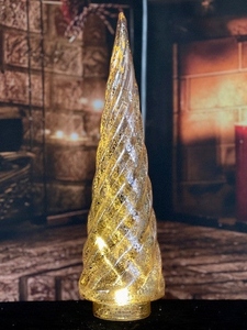 Modern design Glass Christmas <b>Tree</b> Figurine <b>Lighted</b> Glass Christmas <b>Tree</b> Mercury Glass Christmas <b>Tree</b> LED Christmas <b>Tree</b> Decor - Product Image 2