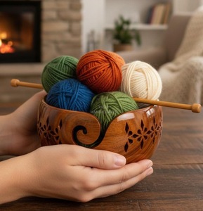 Wooden <b>Yarn</b> Bowls High Quality - Product Image 5