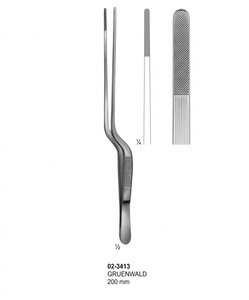 Pinzas de Bayoneta Gruenwald de 200 mm, Instrumentos Quirúrgicos Manuales de Acero Inoxidable - Product Image 1