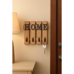 Porte-clés en bois écologique et durable, artisanal, organisateur mural pour courrier et clés, décoration d'intérieur - Product Image 1