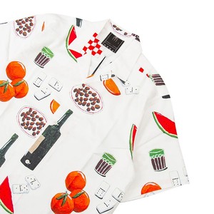 Men's Black Short Sleeve Printed Casual <b>TShirt</b> With Fruit And Dice Pattern Regular Fit Woven Polyester - Product Image 2