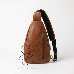 Genuine Leather Hair Cowhide Minimalist Fashion Sling Crossbody Chest Bag Unisex <b>Mini</b> <b>Backpack</b> Single Strap Shoulder Travel - Product Image 5