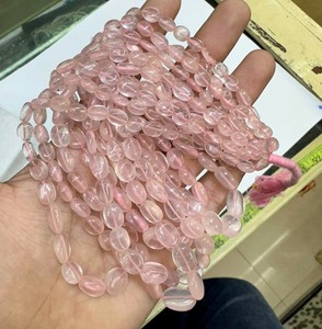 Cuentas de Cuarzo Rosa Natural al por Mayor, Cuentas de Cristal Sueltas de Forma Ovalada, Cuentas Ovaladas Excelentes, Cuentas Ovaladas de Primera Calidad, 16 Pulgadas - Product Image 2