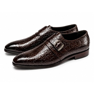 รองเท้าหนังแท้ทรงหัวแหลมแบบ Monk Strap ป้องกันการเจาะทะลุ กันลื่น หัวเข็มขัดคู่ ทำมือ สำหรับฤดูใบไม้ร่วง เหมาะสำหรับใส่ทำงานในออฟฟิศ - Product Image 3