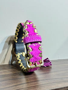 Nouveaux cheveux véritables occidentaux personnalisés sur colliers de chien en cuir de vachette métallique - Product Image 5