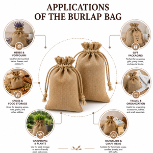 Bolsa de Yute Natural con Cordón, Reutilizable, para Regalos, Joyería, Recuerdos de Boda, Manualidades y Almacenamiento - Product Image 5
