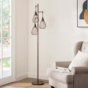 Lampe sur pied en or luxueux avec base en marbre et abat-jour en tissu pour une décoration intérieure élégante - Product Image 1