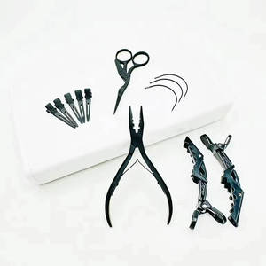 Kit de Herramientas para Extensiones de Cabello, Alicates de Instalación de Micro Anillos Metálicos, Tijeras, Clips y Accesorios para Aplicación de Extensiones de Cabello - Product Image 3