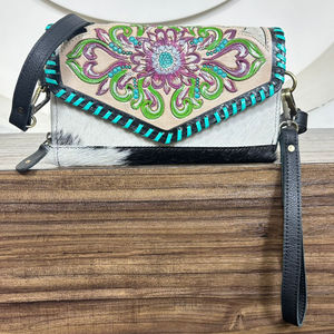 Sac à main mini bandoulière et pochette 2025 grande capacité en cuir de vachette floral brodé – Accessoire élégant et tendance - Product Image 4