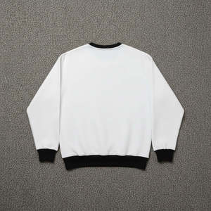เสื้อสเวตเชิ้ตคอกลมสีขาวทรงหลวมสำหรับผู้ชาย OEM ผ้าถักคุณภาพสูง สไตล์แบ็กกี้ เหมาะสำหรับใส่ในฤดูหนาว เสื้อฮู้ดดี้สำหรับทุกเพศ - Product Image 4