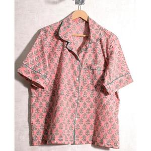Conjunto de Pijama Corto de Algodón con Estampado Floral para Mujer, Ropa de Dormir de Verano Cómoda y Transpirable con Corte Holgado - Product Image 2