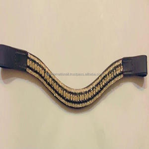 Diamantes de imitación dorados y negros, 5 filas, cadena mega ostentosa, correa de cuero negro inglés para cejas de caballo en full cob - Product Image 2