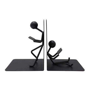 Creative Metal Bookends Unique <b>Man</b> Reader Design Decorative <b>Book</b> Ends Black <b>Iron</b> <b>Book</b> Stopper For Home Office Bookshelf Decor - Product Image 5