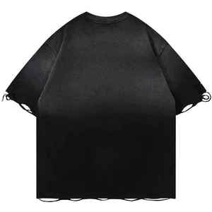 Fabricant de t-shirts surdimensionnés à effet délavé personnalisé, 100% coton, streetwear vintage, OEM, marque privée - Product Image 4