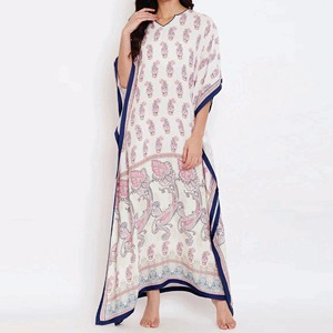 Vestido Largo de Gasa con Estampado Paisley para Mujer, Cuello en V, Manga Corta, Estilo Kaftán, para Eventos Nocturnos - Product Image 3