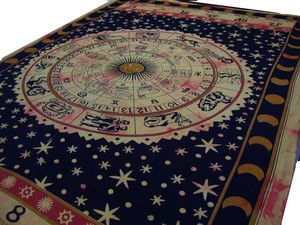 Sábana de Algodón con Mandala Celestial de Signos del Zodíaco |   Cubrecama Doble Bohemio con Estampado de Astrología |   Juego de Ropa de Cama con Diseño de Horóscopo Sol Luna Estrella - Product Image 3