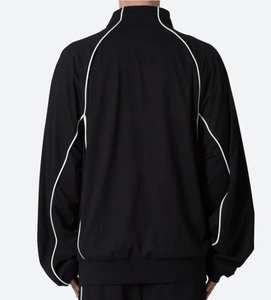 NESTA SPORTS เสื้อกันลมน้ำหนักเบาสำหรับผู้ชายไซส์พลัส ระบายอากาศได้ดี แต่งขอบตัดกัน แขนเสื้อแบบแร็กแลน ซิปหน้า โพลีเอสเตอร์ ทรงโอเวอร์ไซส์ - Product Image 5