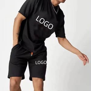 Conjunto Deportivo de Verano para Hombre, Camiseta de Manga Corta y Pantalones Cortos, 2 Piezas, Cuello Redondo, para Entrenamiento, Gimnasio, Correr - Product Image 5